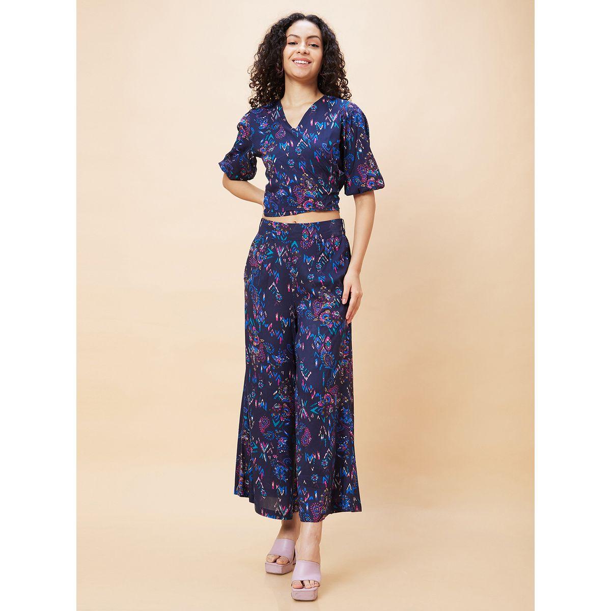 طقم منسق من بنطال بالازو وبلوزة قصيرة بطبعة بيزلي-women-clothing-coordsets-image-8