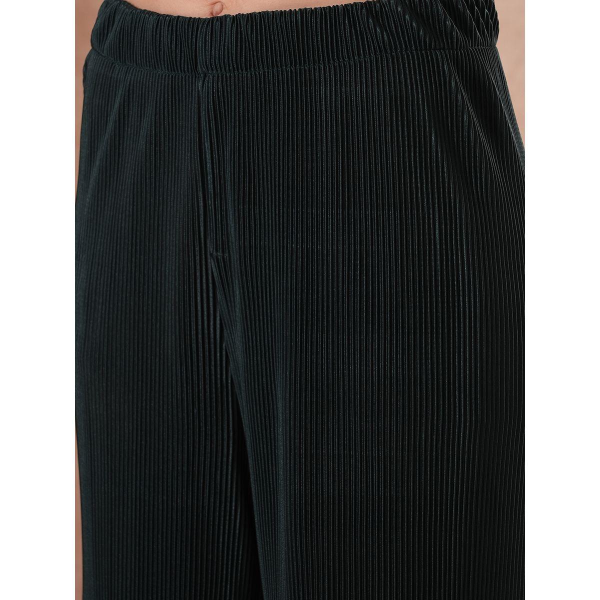 طقم منسق من بنطال وبلوزة بتفاصيل كسرات-women-clothing-coordsets-image-5