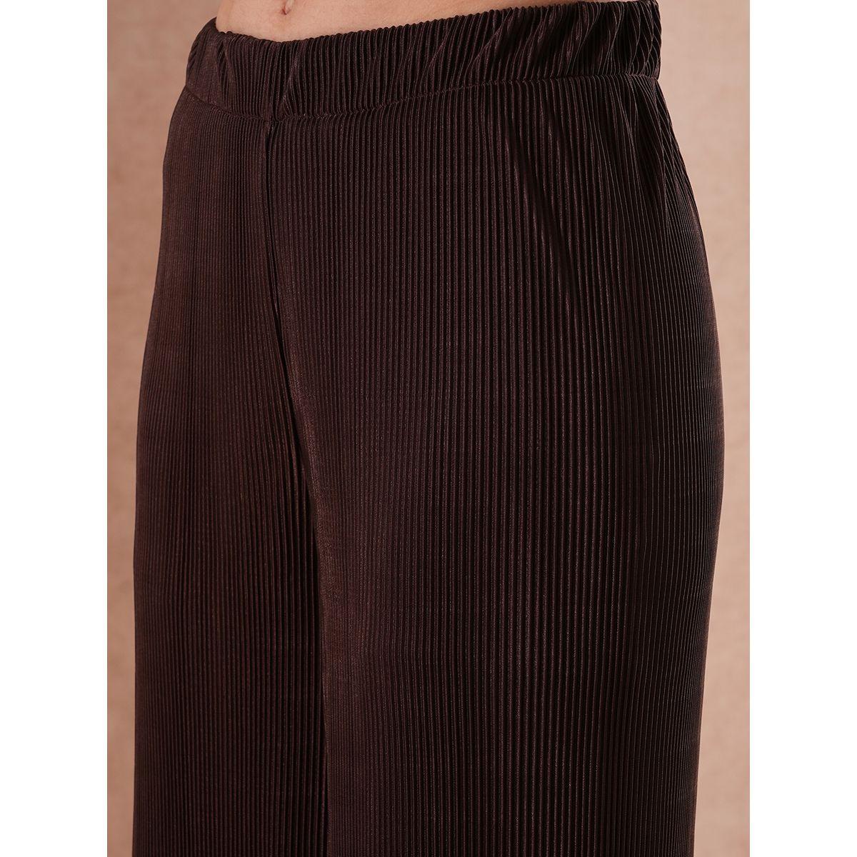 طقم منسق من بنطال وبلوزة قصيرة بأزرار غلق-women-clothing-coordsets-image-5