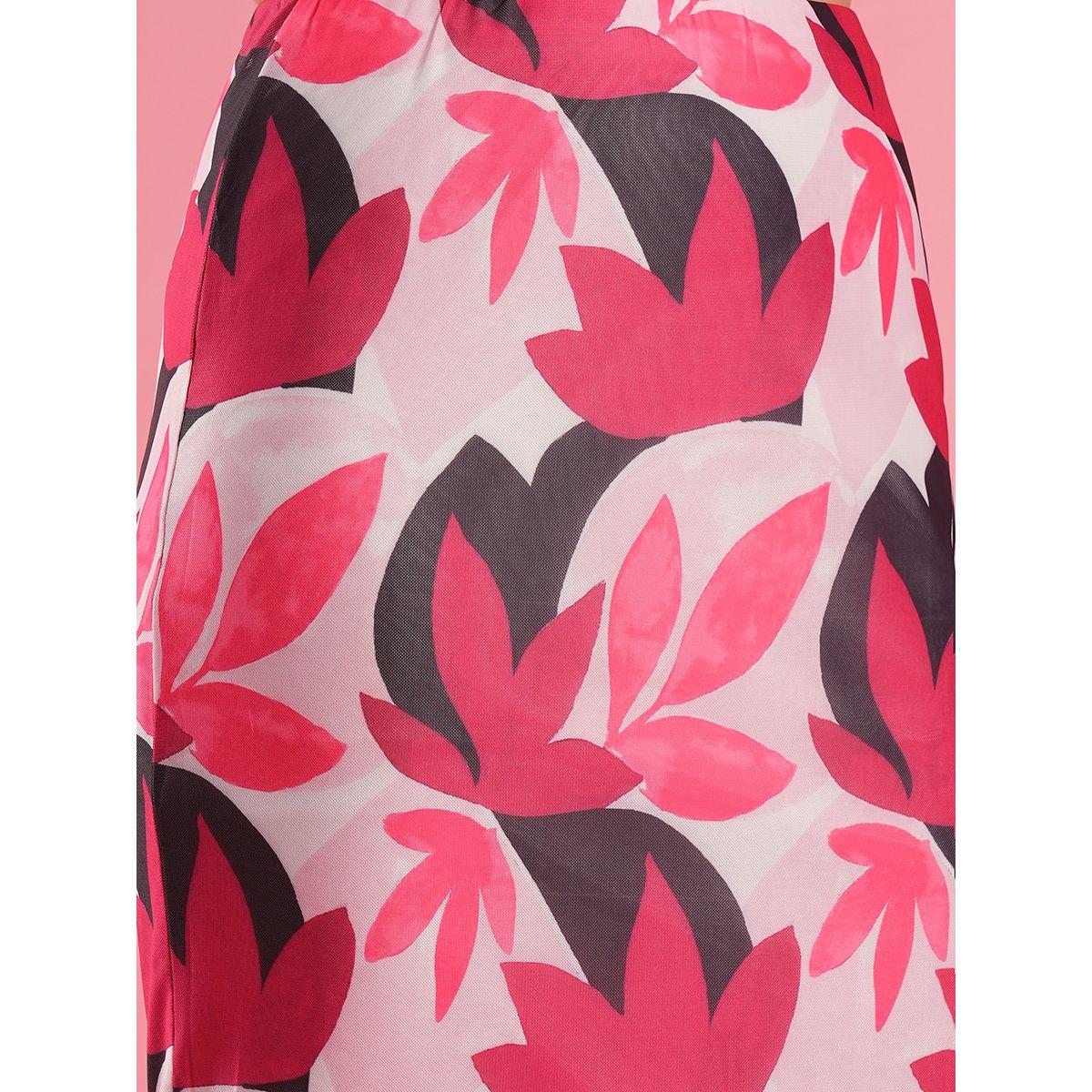 طقم منسق من تنورة وبلوزة قصيرة بطبعة زهور-women-clothing-coordsets-image-5