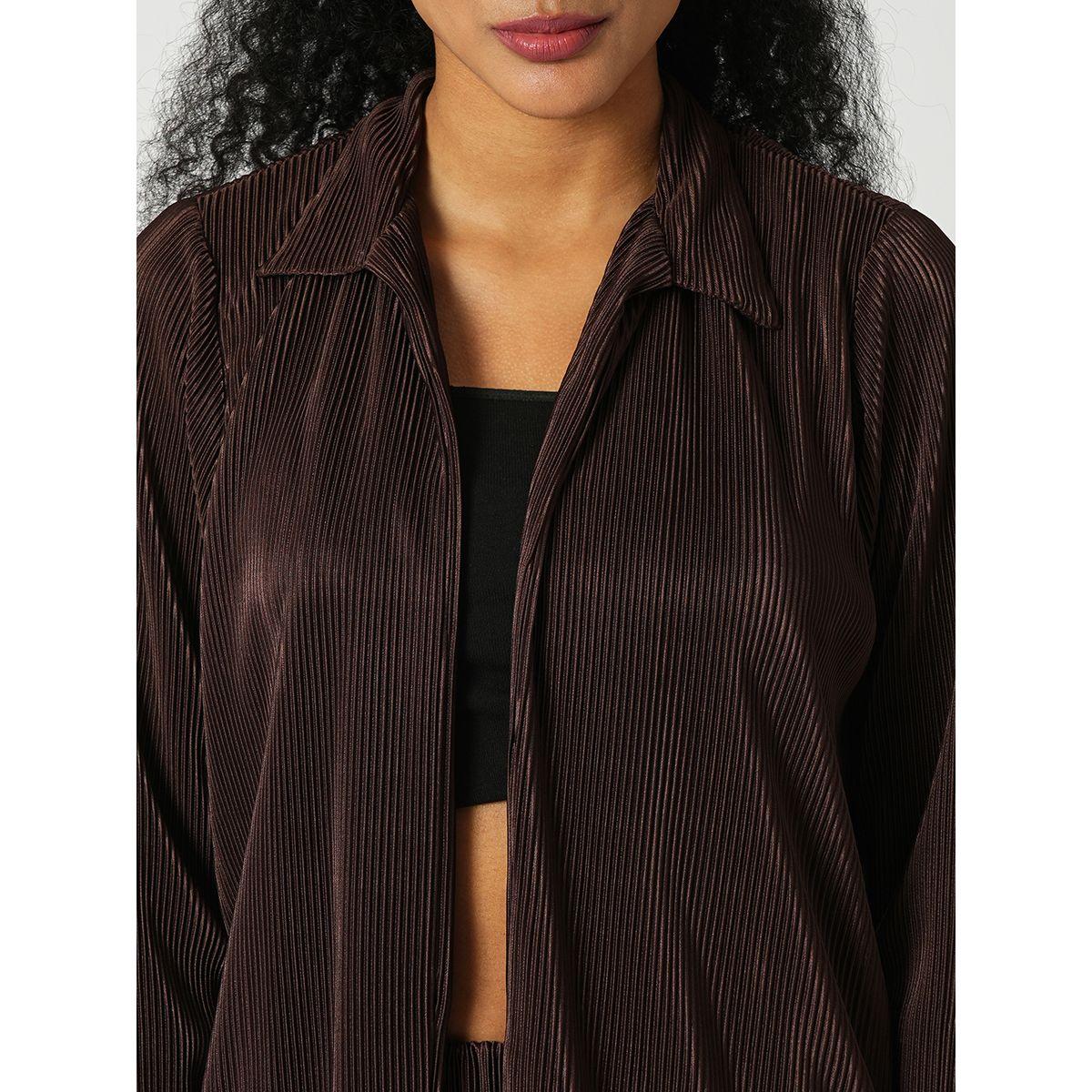 Globus X Styli Textured Striped Long Sleeve Shirt and Wide Leg Trousers Co-Ords-women-clothing-coordsets-image-4