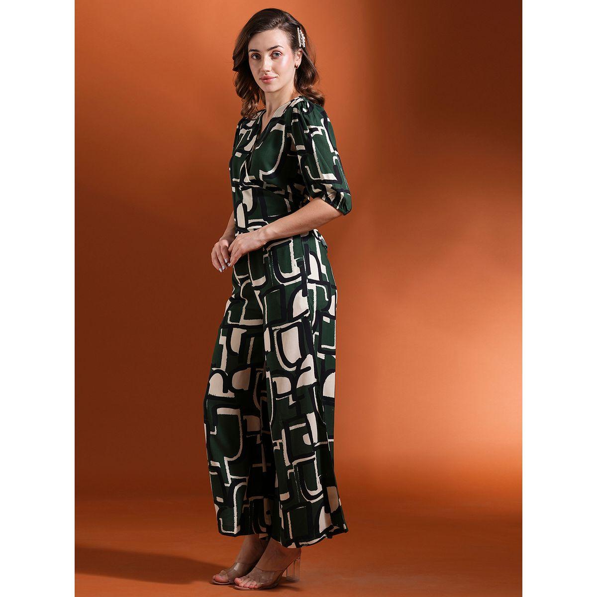 Globus X Styli Abstract Print Back Tie-Up Top and Palazzos Co-Ords-women-clothing-coordsets-image-2