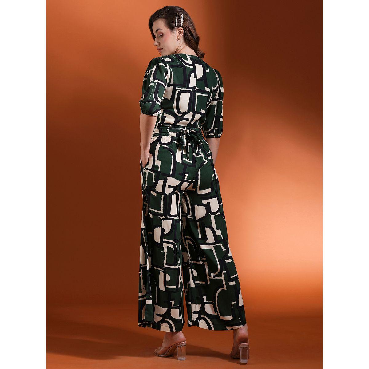Globus X Styli Abstract Print Back Tie-Up Top and Palazzos Co-Ords-women-clothing-coordsets-image-3
