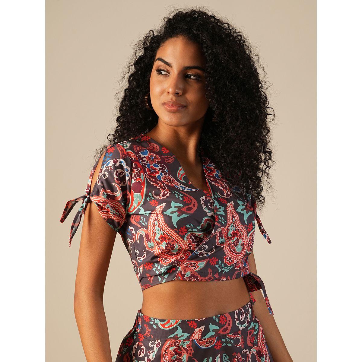 Globus X Styli Paisley Print Crop Top and Ruffled Maxi Skirt Co-Ords-women-clothing-coordsets-image-6