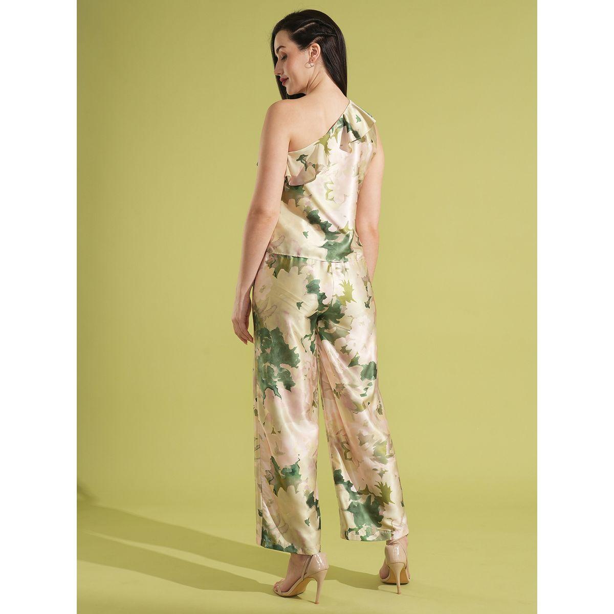 طقم منسق من بنطال وبلوزة بطبعة زهور-women-clothing-coordsets-image-3