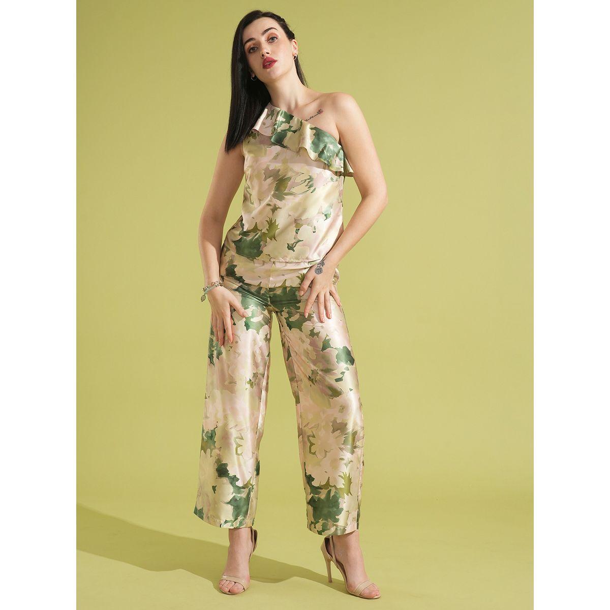 طقم منسق من بنطال وبلوزة بطبعة زهور-women-clothing-coordsets-image-6