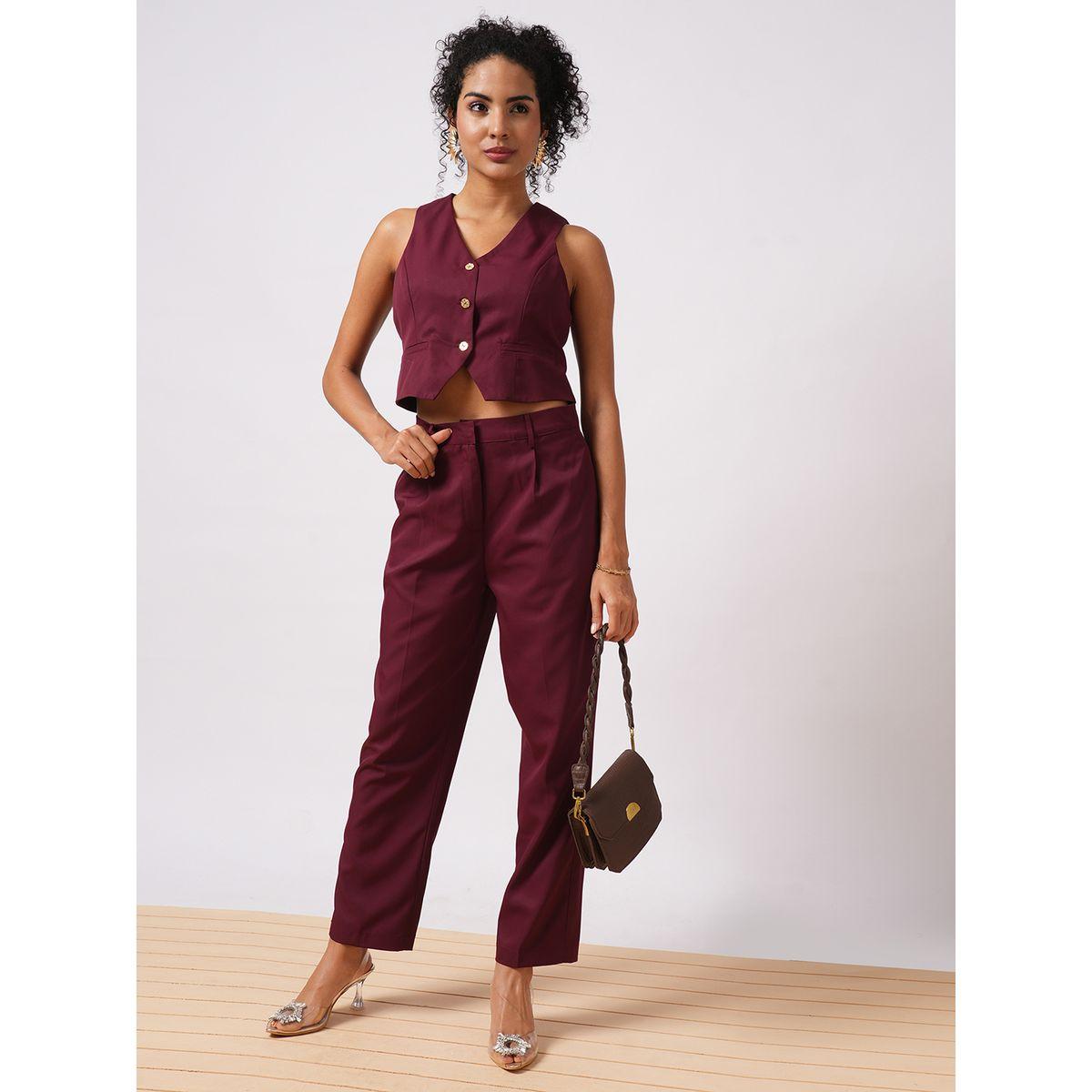 طقم منسق من بنطال وفيست بتفاصيل جيب-women-clothing-coordsets-image-1