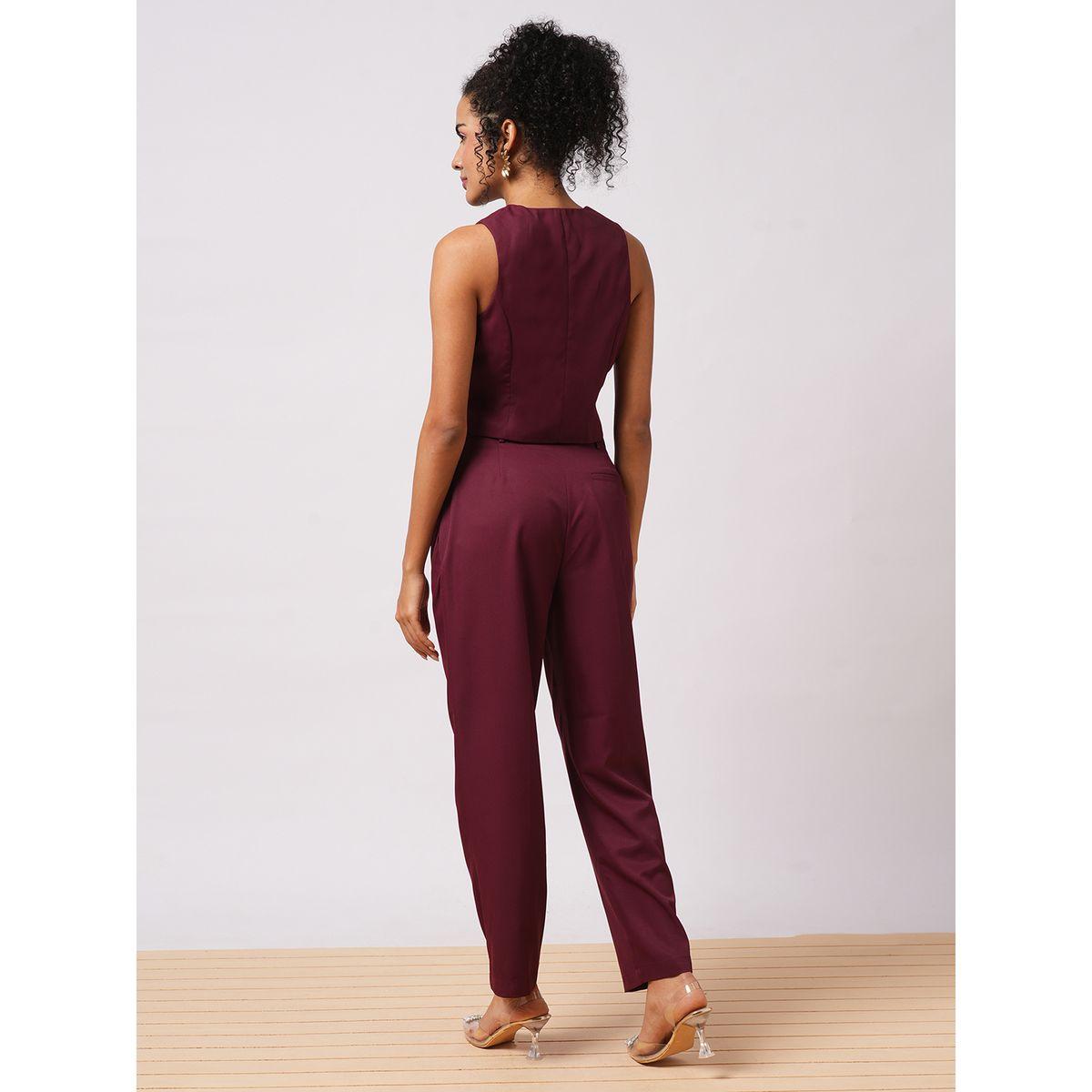 طقم منسق من بنطال وفيست بتفاصيل جيب-women-clothing-coordsets-image-3