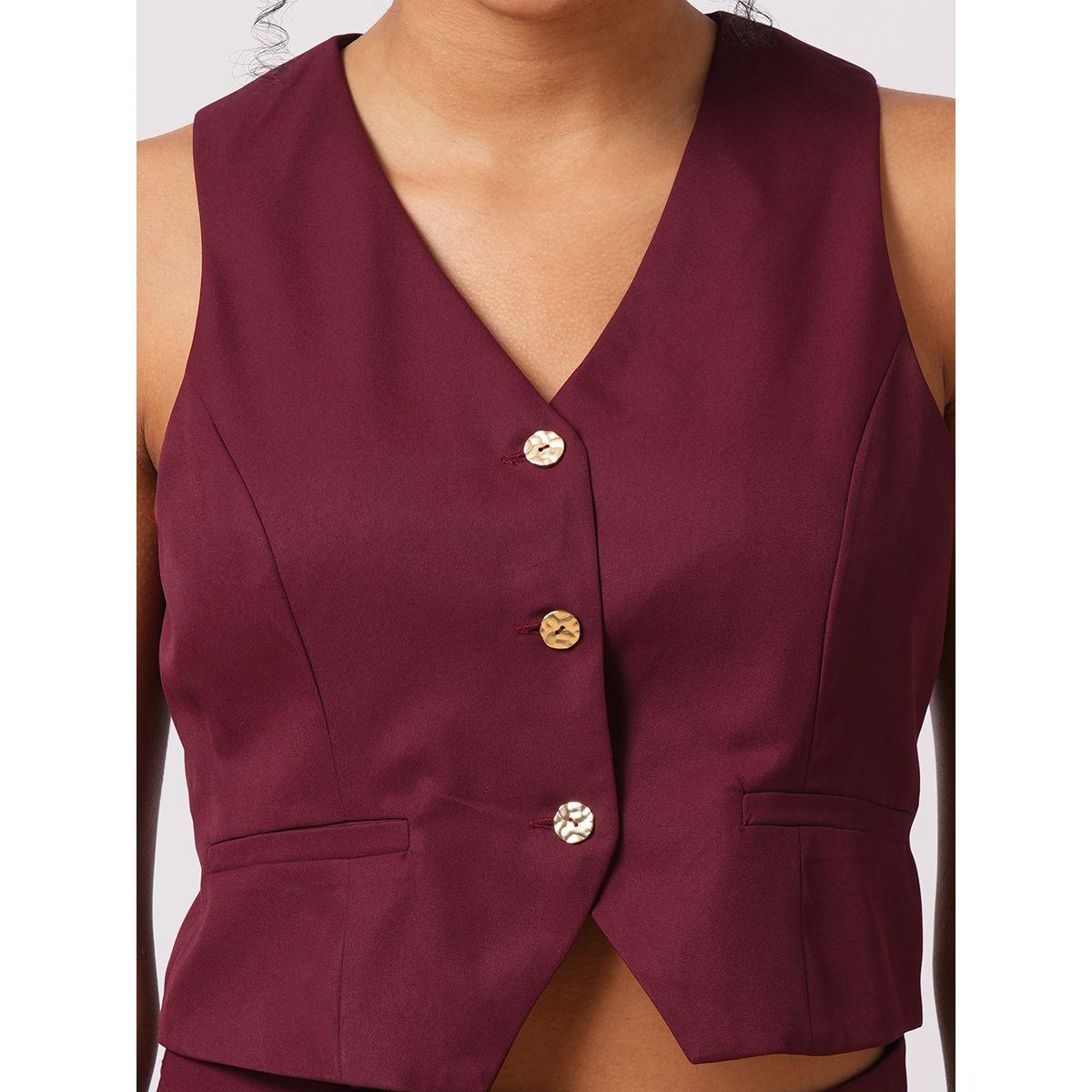 طقم منسق من بنطال وفيست بتفاصيل جيب-women-clothing-coordsets-image-4