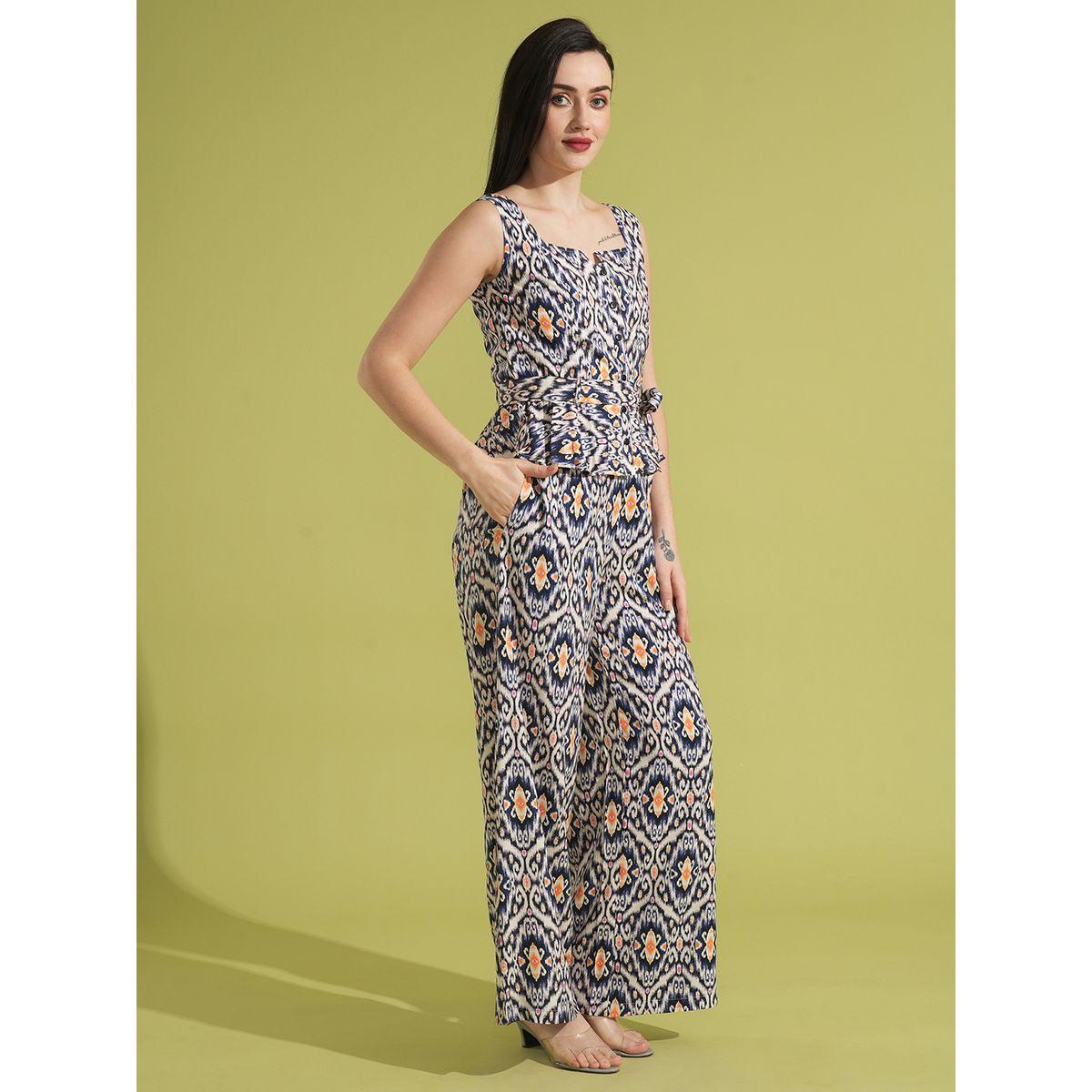 طقم منسق من بنطال وبلوزة بربطة خصر-women-clothing-coordsets-image-2