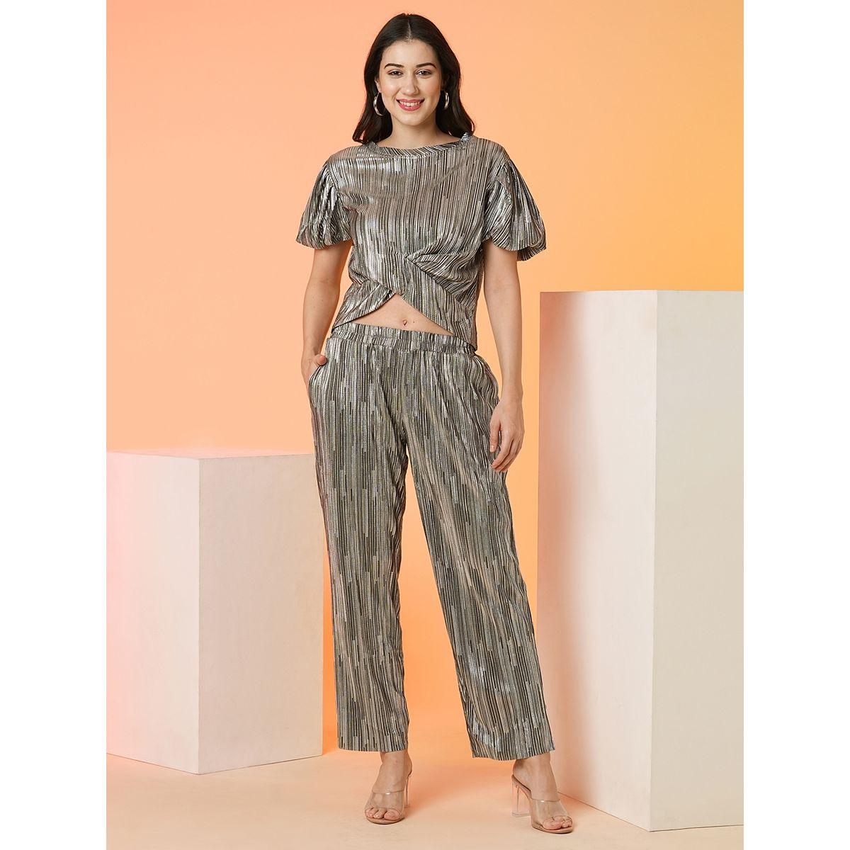 Globus X Styli Striped Front Twist Top and Trousers Co-Ords-women-clothing-coordsets-image-1