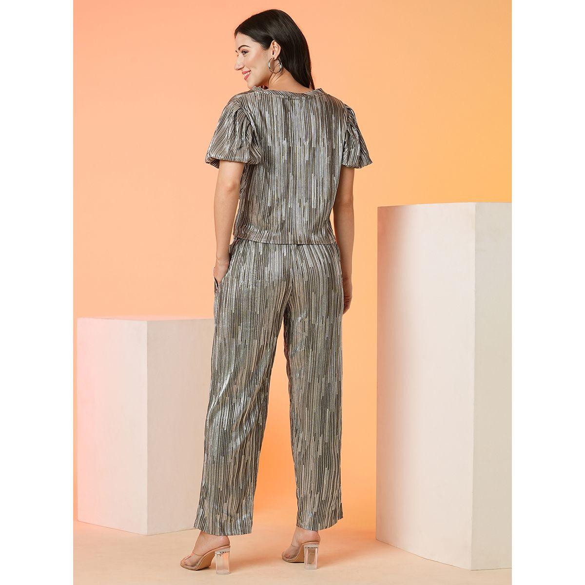 Globus X Styli Striped Front Twist Top and Trousers Co-Ords-women-clothing-coordsets-image-3