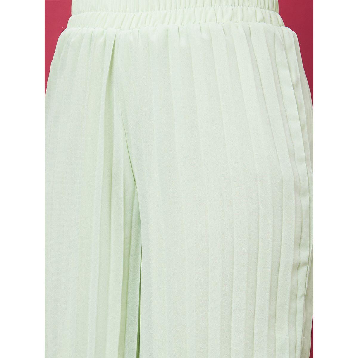 طقم منسق من بنطال وبلوزة سادة قصيرة-women-clothing-coordsets-image-2