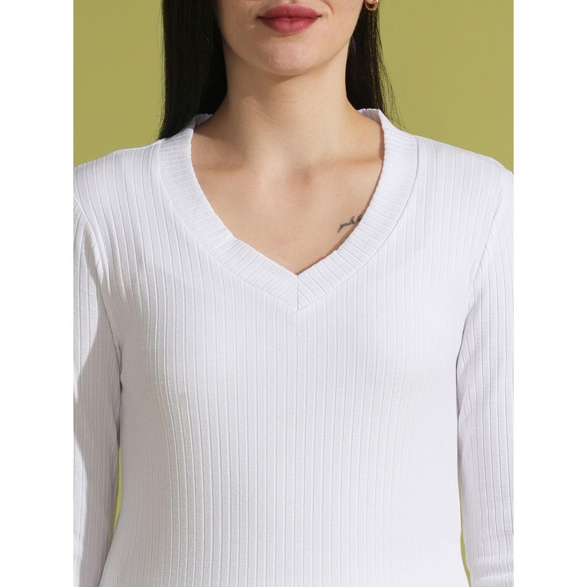 Globus X Styli  V-Neck Ribbed Long Sleeves Side Slit Top and Trouser Co-Ords-women-clothing-coordsets-image-4