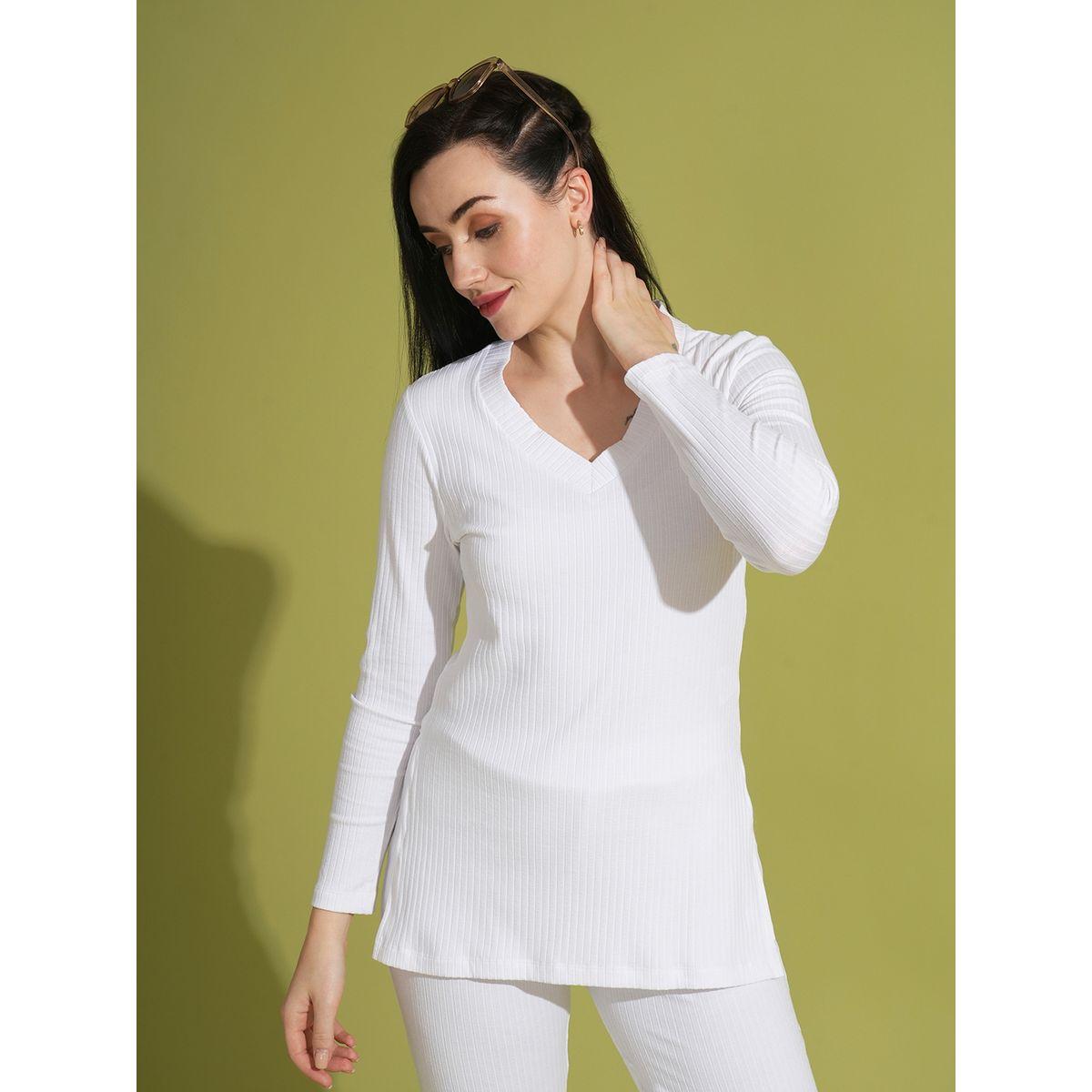 Globus X Styli  V-Neck Ribbed Long Sleeves Side Slit Top and Trouser Co-Ords-women-clothing-coordsets-image-6