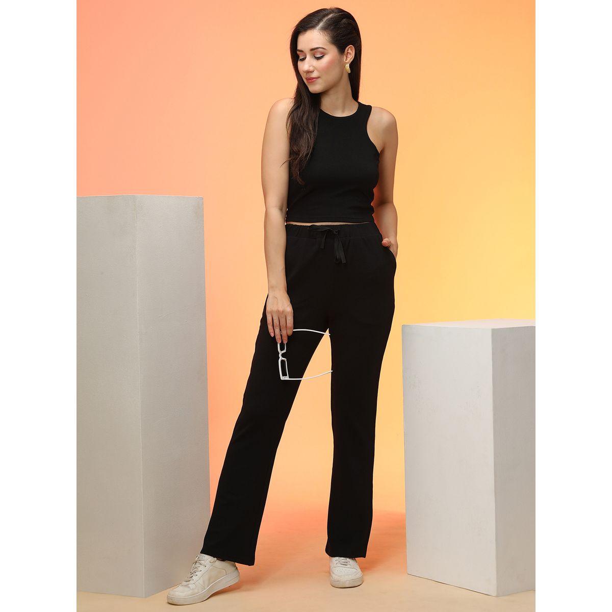 طقم منسق من بنطال وبلوزة قصيرة بدون أكمام-women-clothing-coordsets-image-1