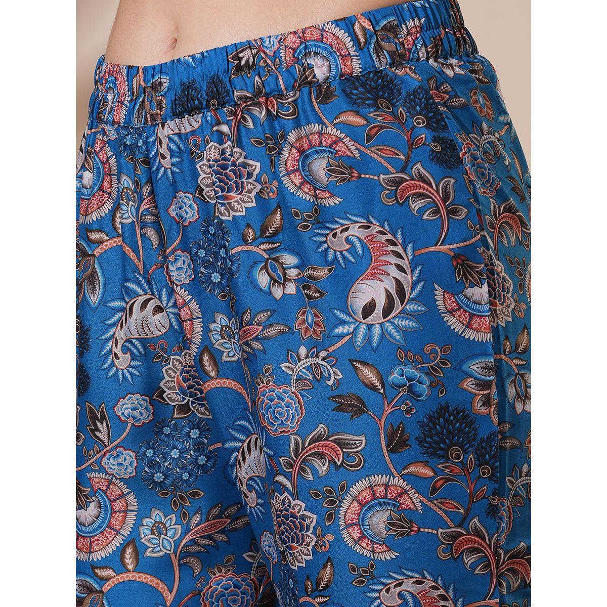 Globus X Styli Floral Print Drawstring Detail Tunic with Mid-Rise Narrow Pants Co-Ords-women-clothing-coordsets-image-5