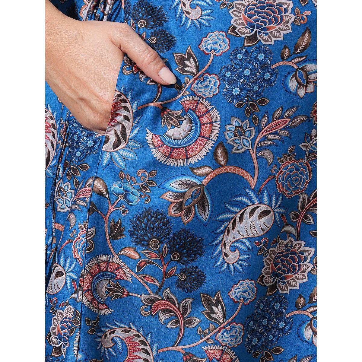 Globus X Styli Floral Print Drawstring Detail Tunic with Mid-Rise Narrow Pants Co-Ords-women-clothing-coordsets-image-6