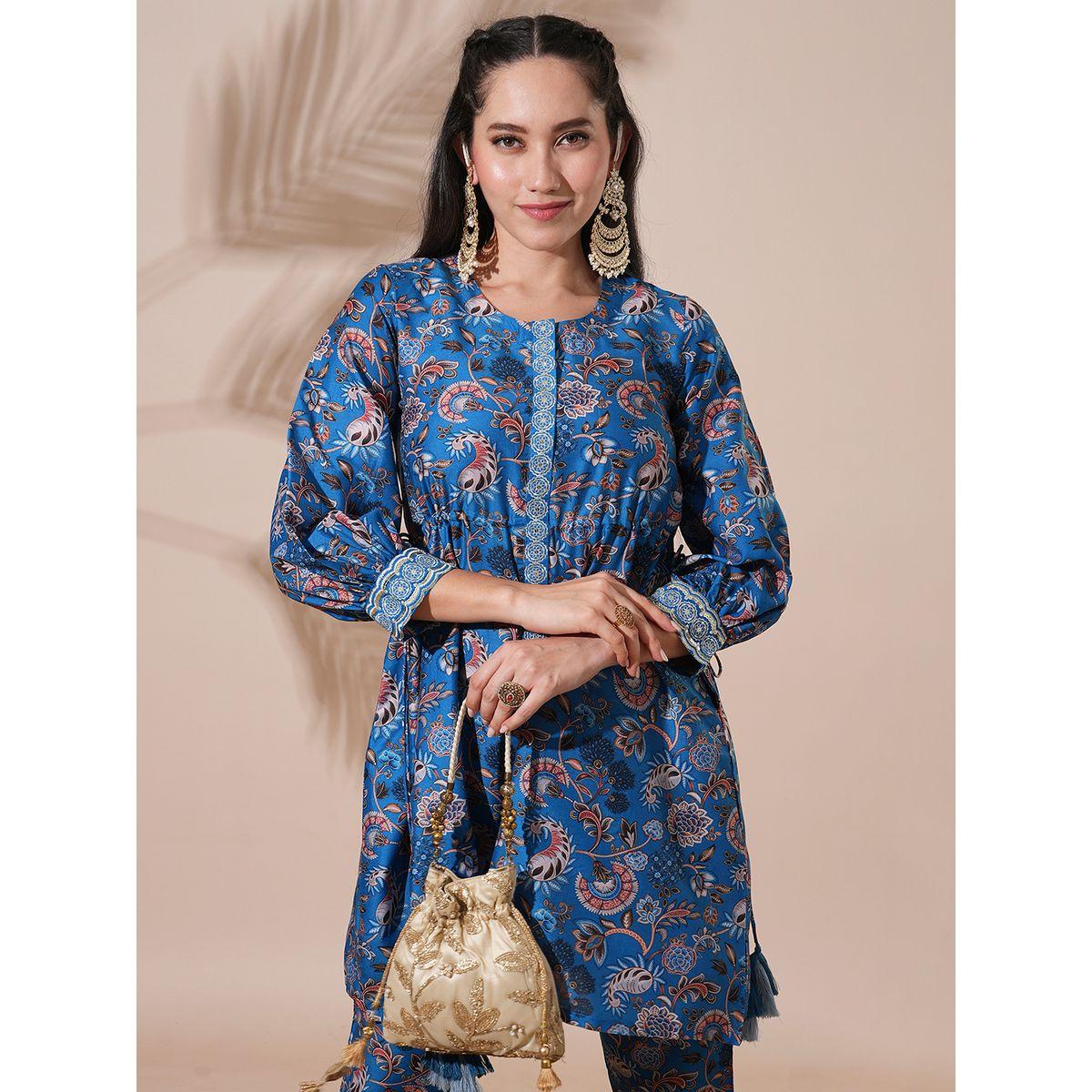 طقم منسق من بنطال وبلوزة بطبعة زهور-women-clothing-coordsets-image-7