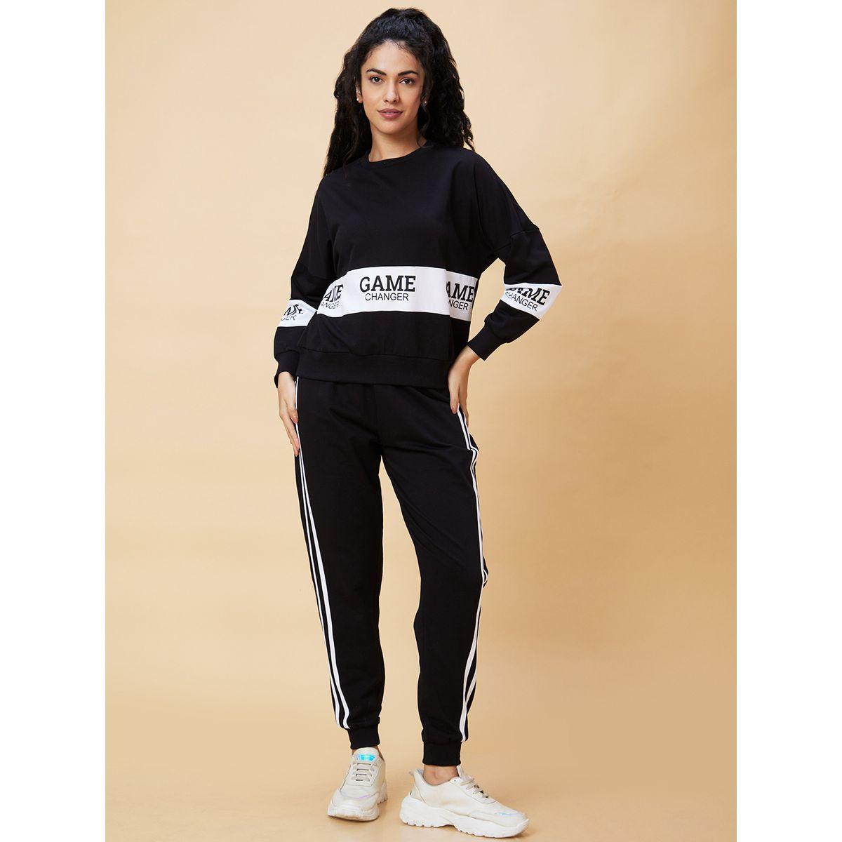 Globus X Styli Printed Boxy Fit Sweatshirt with Joggers Co-Ords-women-clothing-coordsets-image-2