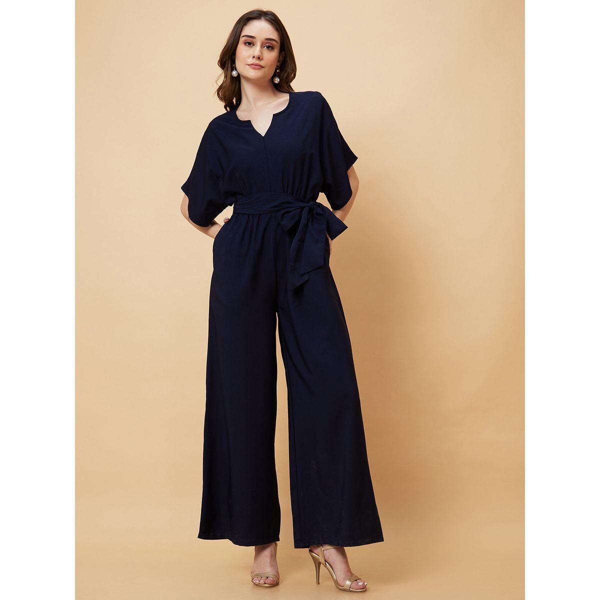 Globus X Styli Kimono Sleeves Waist Tie-Up Straight Leg Jumpsuit-women-clothing-jumpsuits-image-6