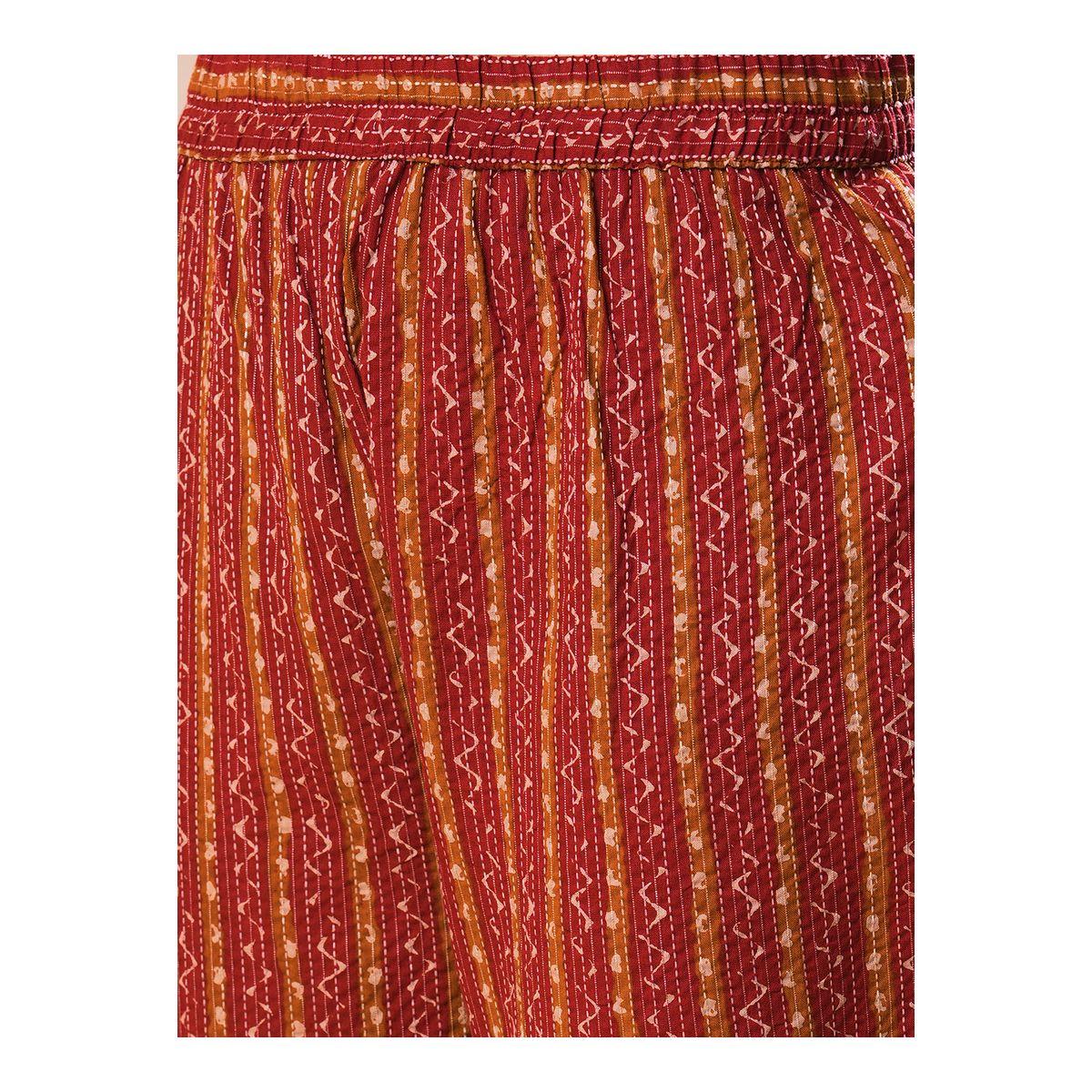 Globus X Styli All-Over Printed In Dobby A-Line Kurta with Pants Co-Ords-women-clothing-ethnicwear-kurtasets-image-5