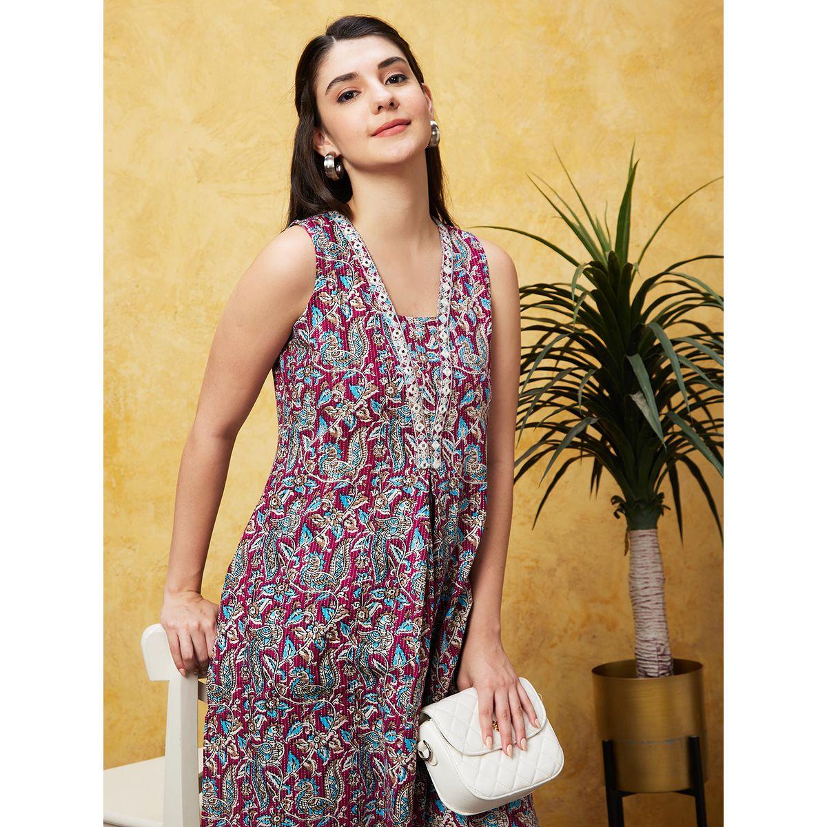 كورتا مطبعة بدون أكمام-women-clothing-ethnicwear-kurtas-image-5