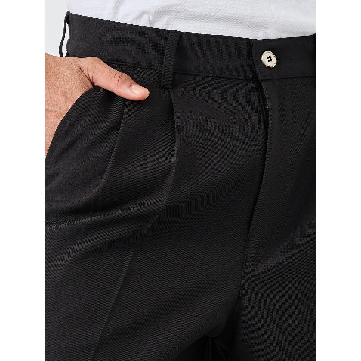 Styli Men Black Oversized Double Pleated Trousers-men-clothing-bottoms-trousersandchinos-trousers-image-3
