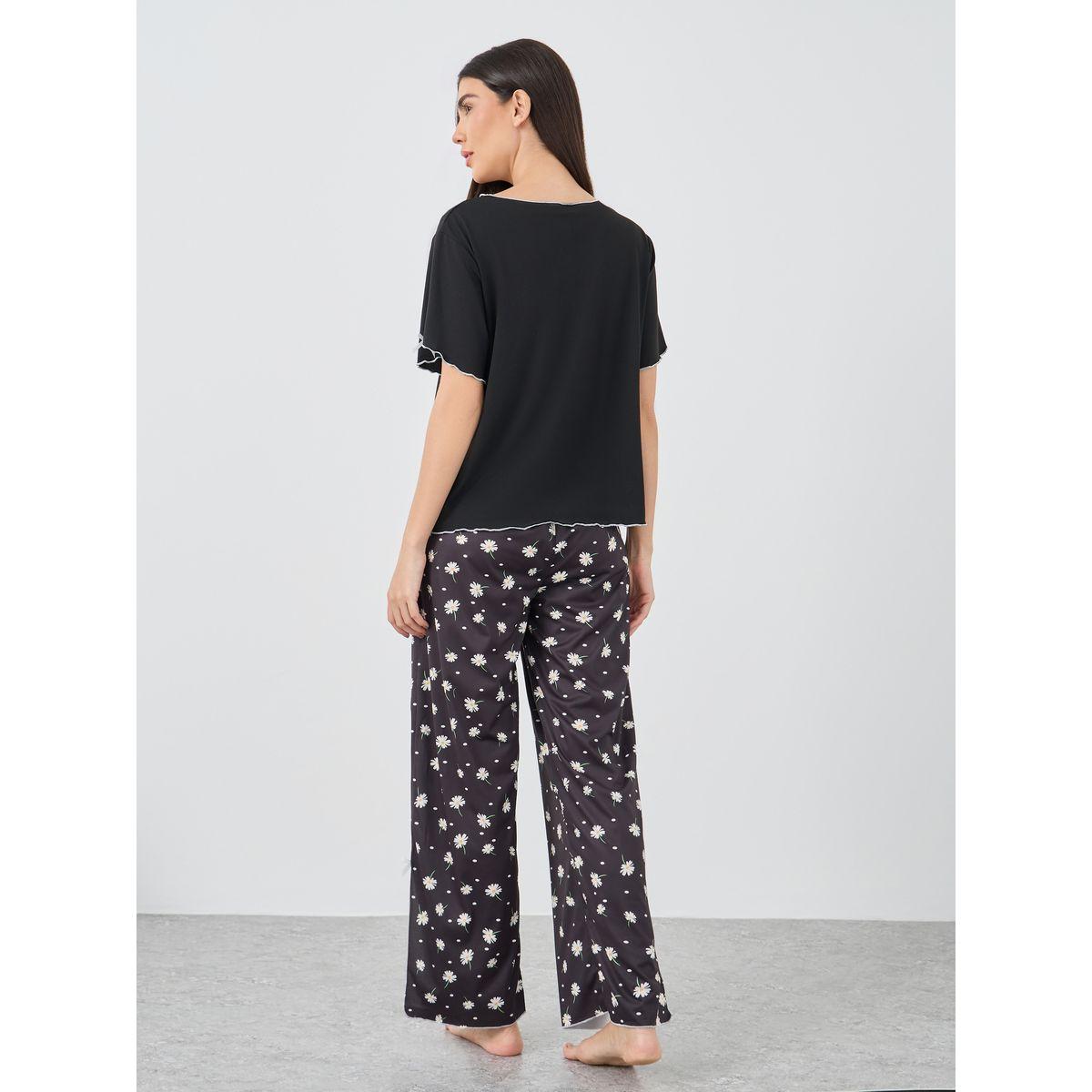 Styli Button Front Short Sleeve Top and Pyjama Set-women-clothing-nightwear-pyjamas-longsets-image-6