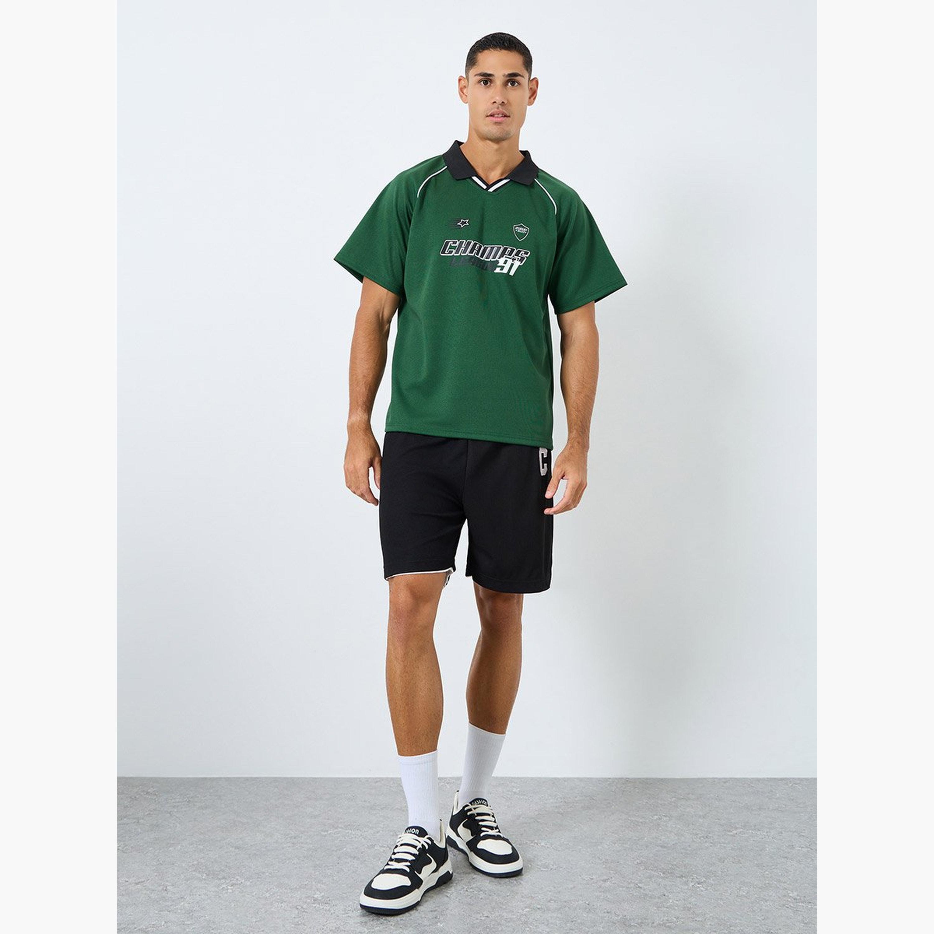 ستايلي - تي شيرت بولو مقاس كبير بطبعة شعار-men-clothing-tshirtsandpolos-polos-image-2