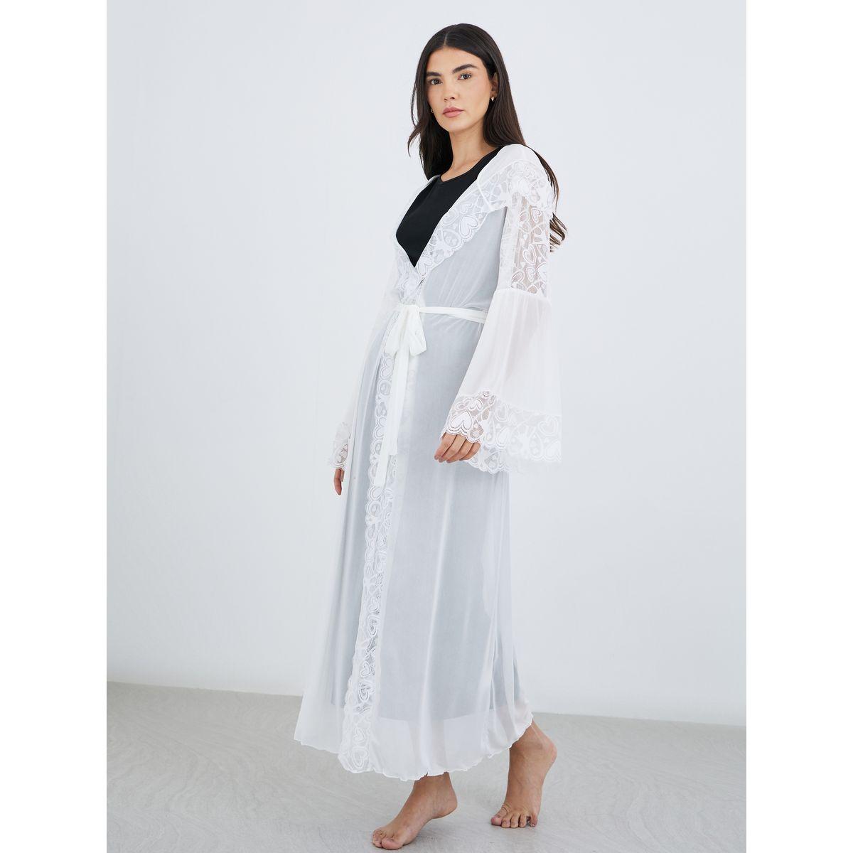 Styli Hooded Mesh and Lace Detail Maxi Robe-women-clothing-nightwear-robes-image-2