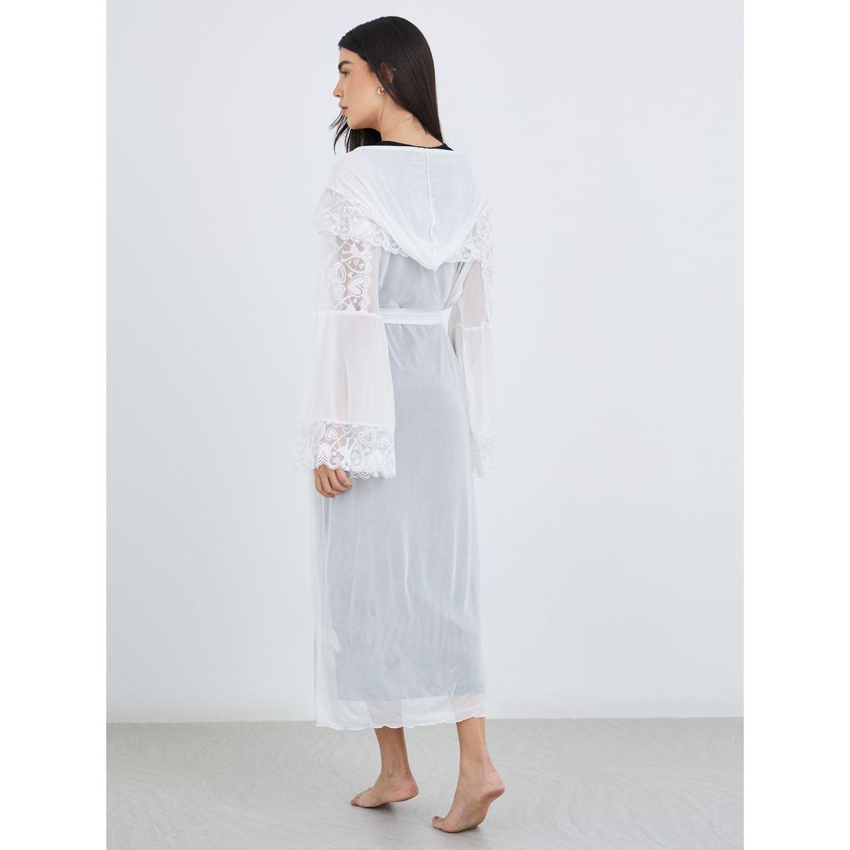 Styli Hooded Mesh and Lace Detail Maxi Robe-women-clothing-nightwear-robes-image-4