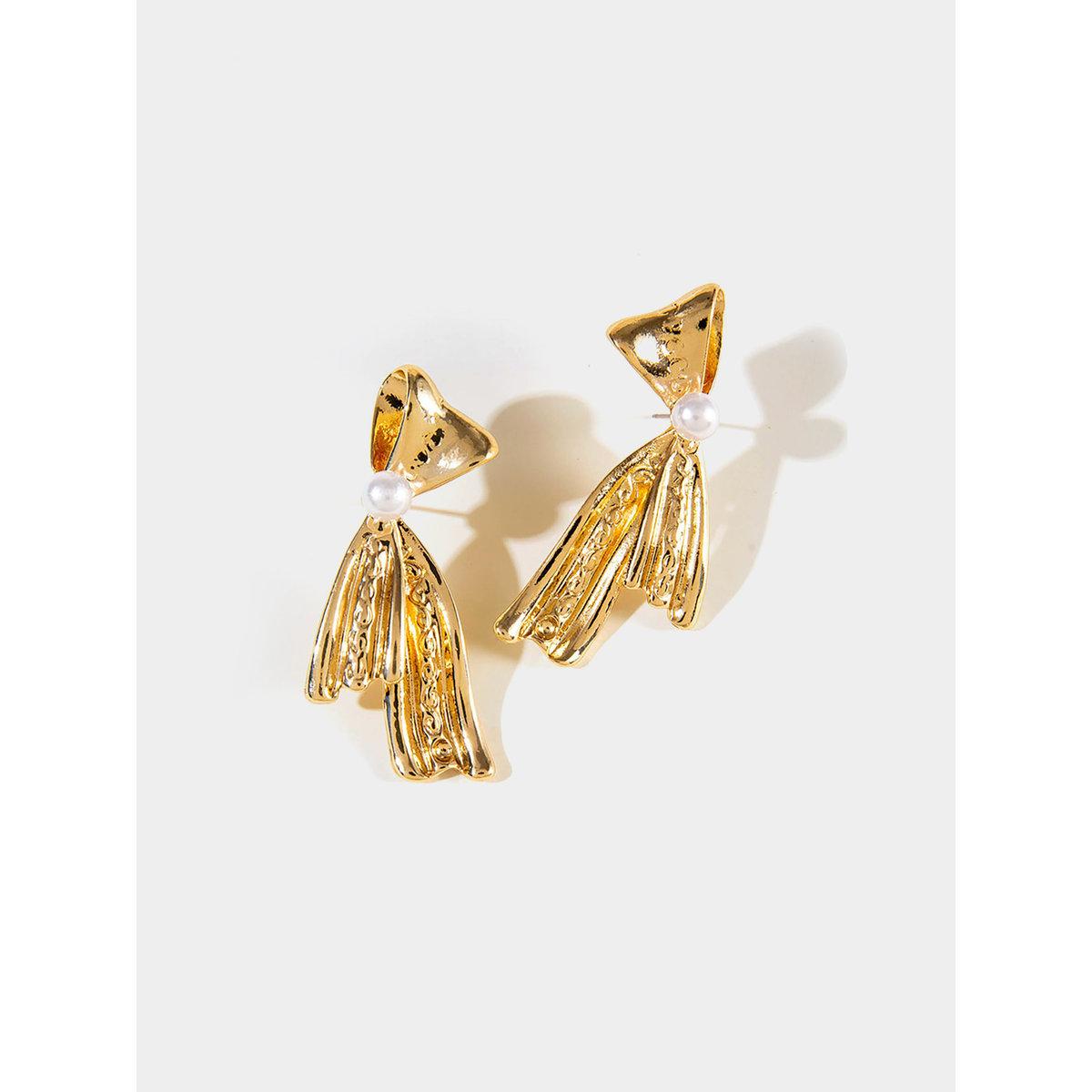 Styli Ribbon Pearl Earrings-women-watchesandjewellery-jewellery-earrings-image-1