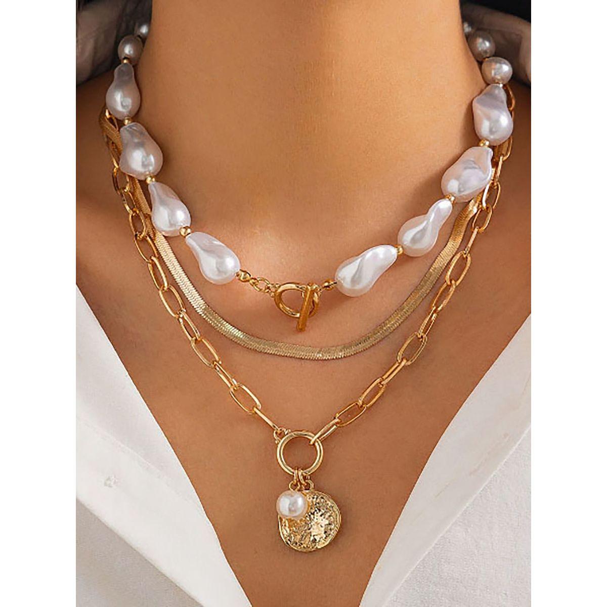 مجموعة من 3 أعقاد مزينة بطبقات ولؤلؤ صناعي-women-watchesandjewellery-jewellery-necklacesandpendants-image-1