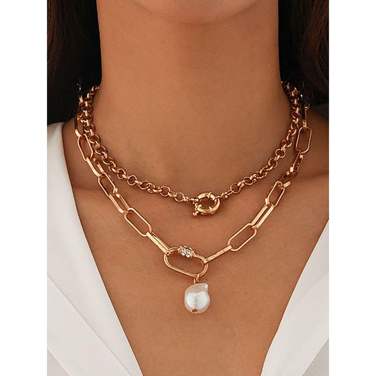 مجموعة من 2 عقد متدلي بلؤلؤ صناعي-women-watchesandjewellery-jewellery-necklacesandpendants-image-1
