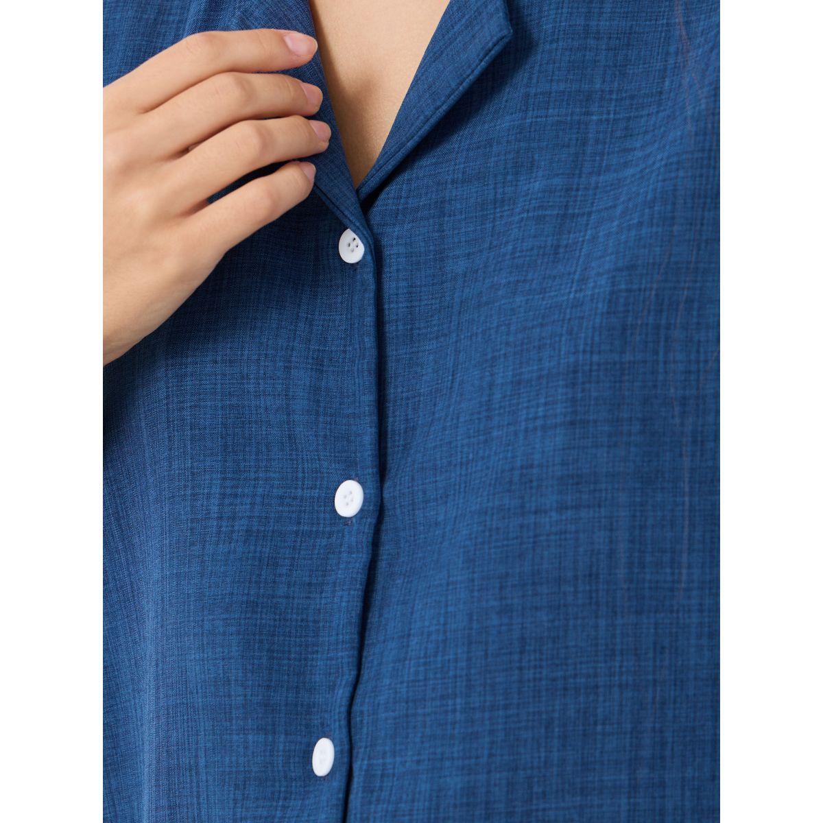 Styli Solid Short Sleeve Regular Fit Shirt-women-clothing-shirtsandblouses-shirts-image-3