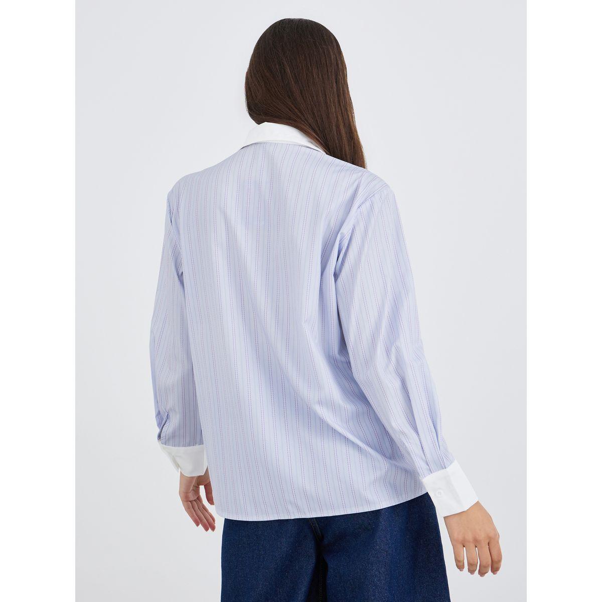 Styli Striped Spread Collar Long Sleeve Shirt-women-clothing-shirtsandblouses-shirts-image-4