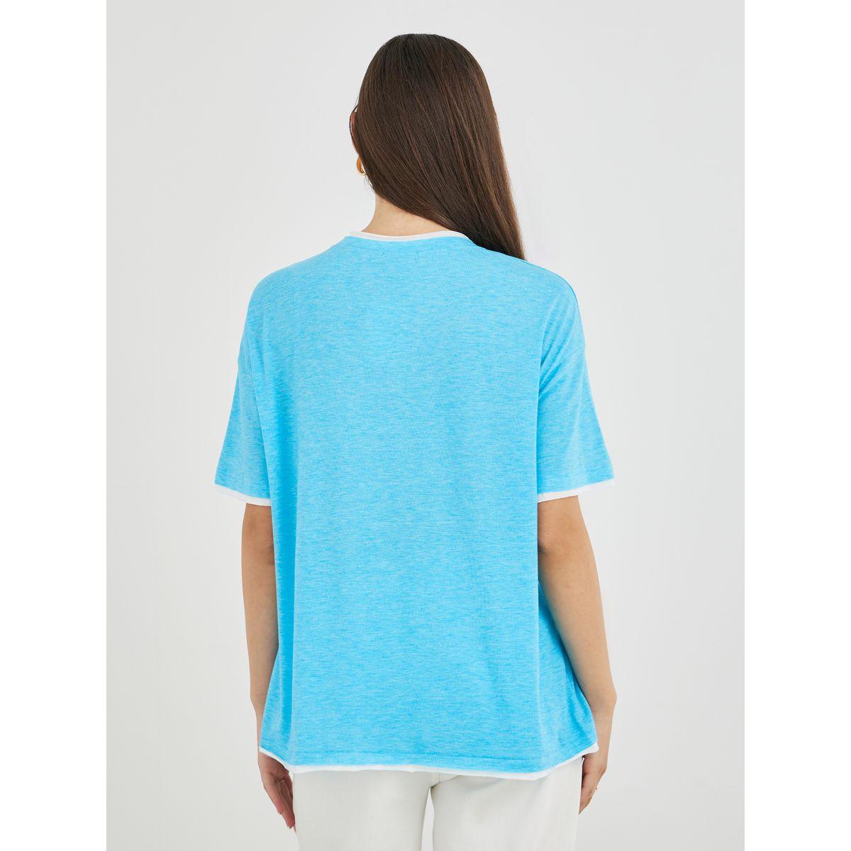 تيشيرت فضفاض بتفاصيل مُتباينة-women-clothing-tshirts-image-1