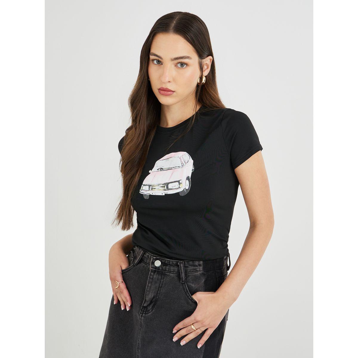 تيشيرت بقصة سليم فيت وطبعة جرافيك-women-clothing-tshirts-image-1