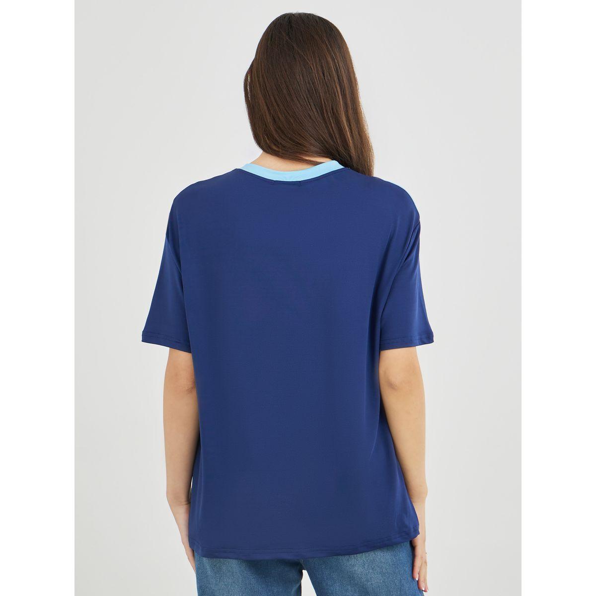 تيشيرت بطبعة كتابة وأكمام قصيرة-women-clothing-tshirts-image-5