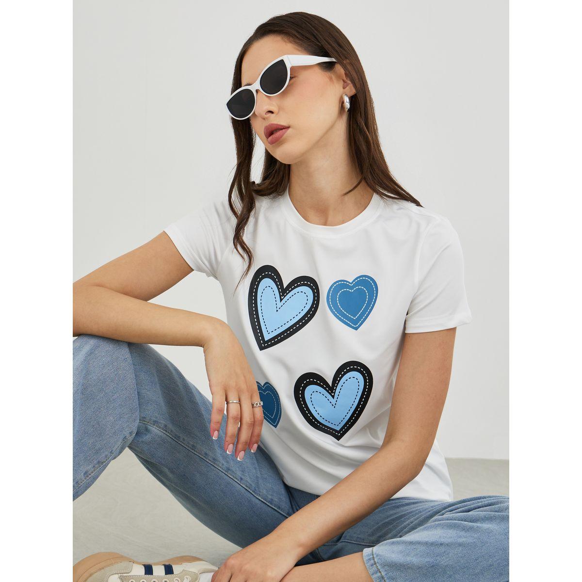 تيشيرت بطبعة جرافيك وأكمام قصيرة-women-clothing-tshirts-image-1