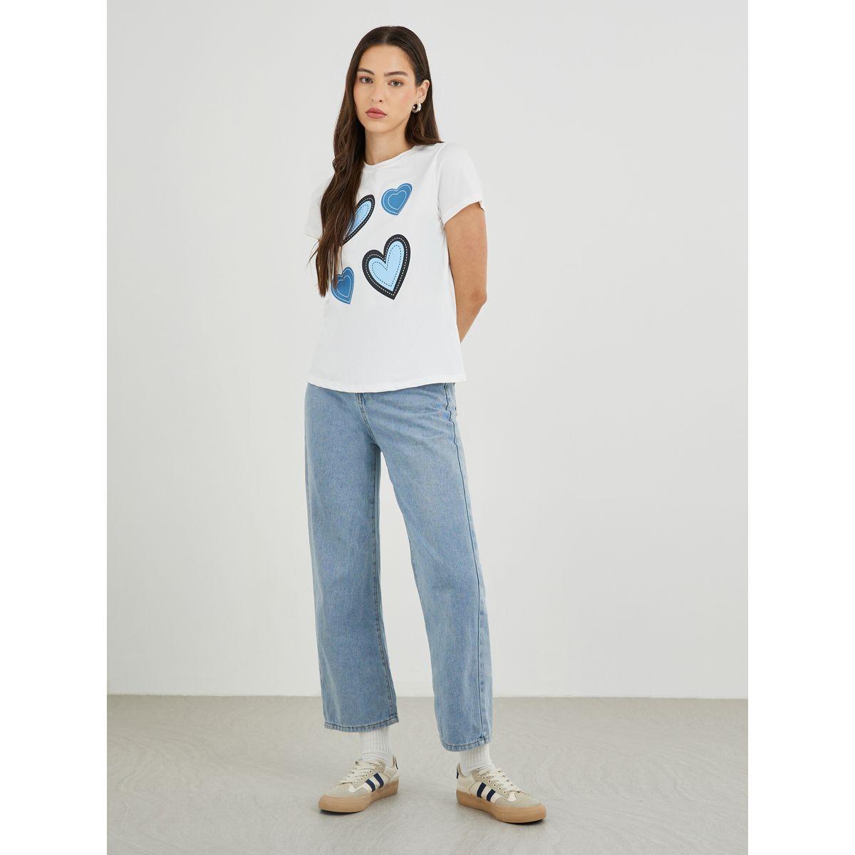 تيشيرت بطبعة جرافيك وأكمام قصيرة-women-clothing-tshirts-image-2