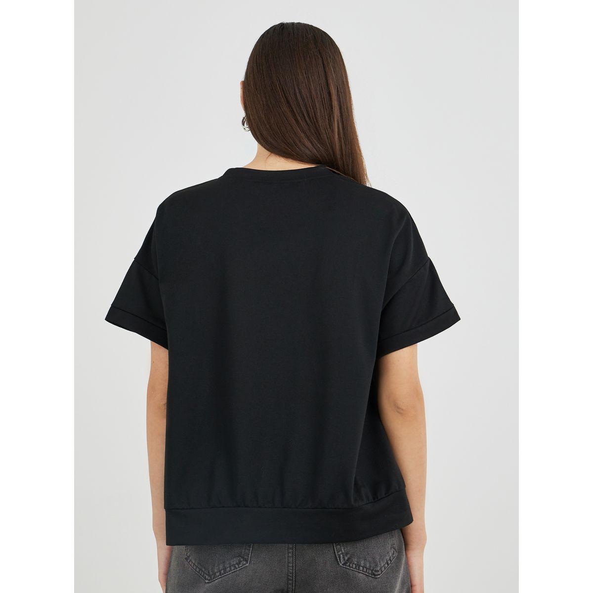 Styli Black Graphic Print Oversized T-Shirt-women-clothing-tshirts-image-4