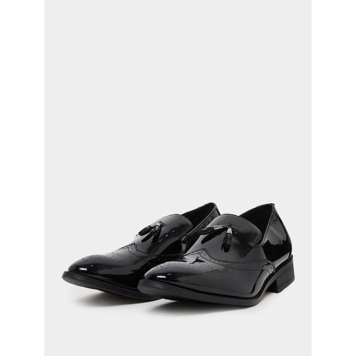 Styli Textured Pointed Toe Slip On Formal Shoes-men-shoes-loafersandmoccasins-image-2