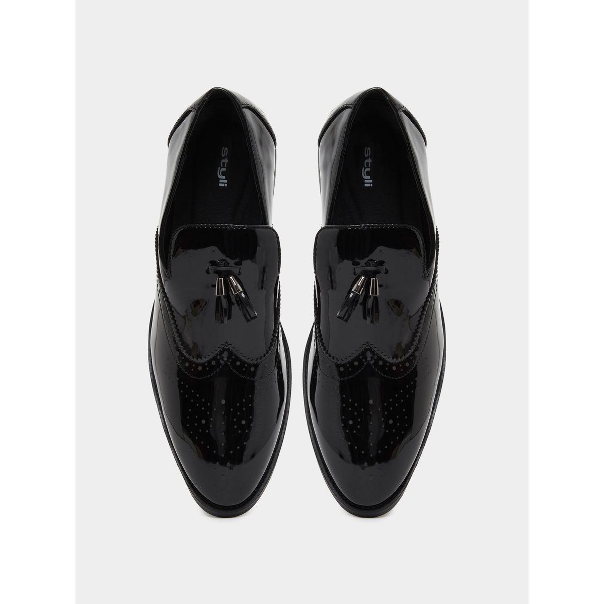 Styli Textured Pointed Toe Slip On Formal Shoes-men-shoes-loafersandmoccasins-image-5