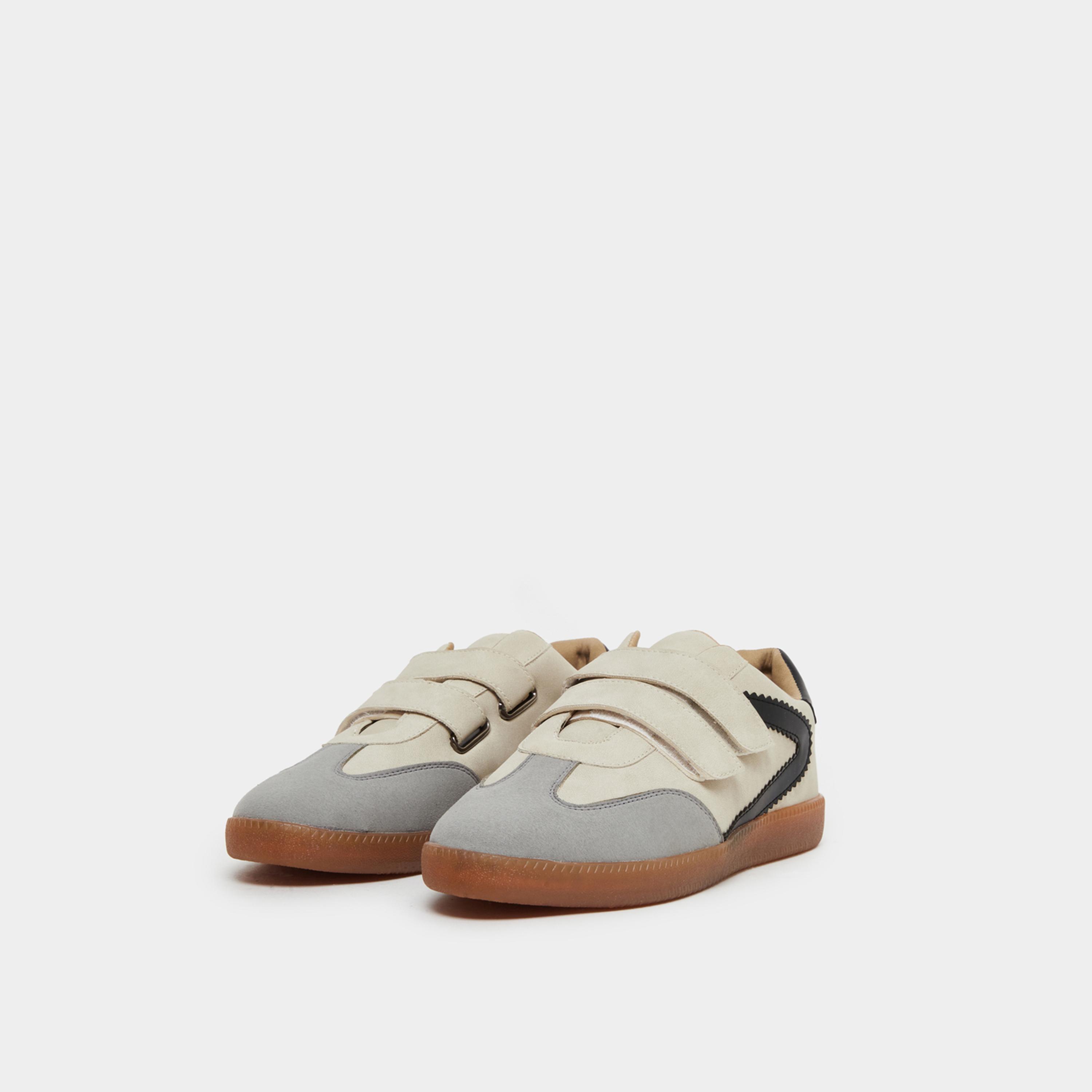 Styli Men Beige Panelled Hook and Loop Closure Sneakers-men-shoes-sneakers-image-1