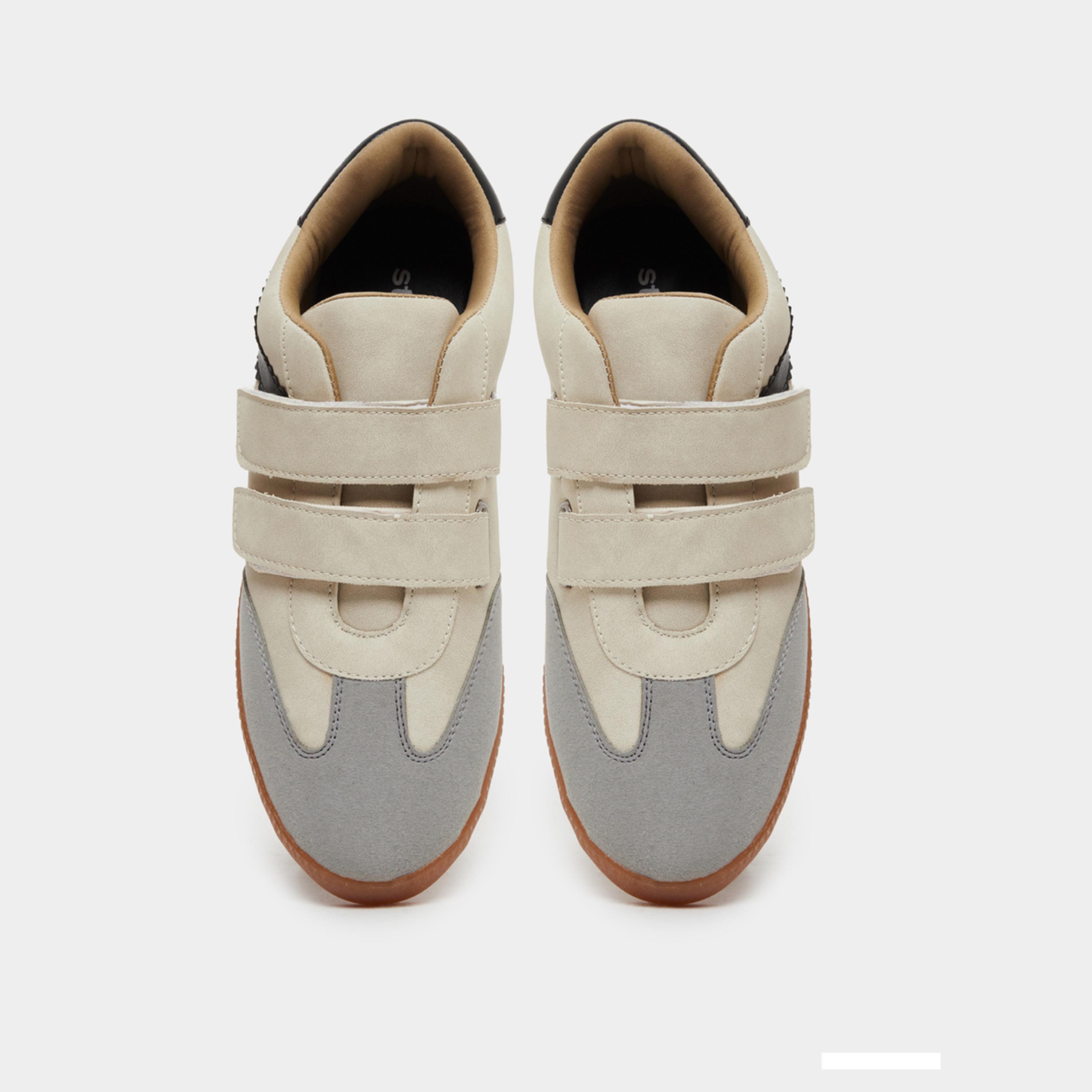 Styli Men Beige Panelled Hook and Loop Closure Sneakers-men-shoes-sneakers-image-5