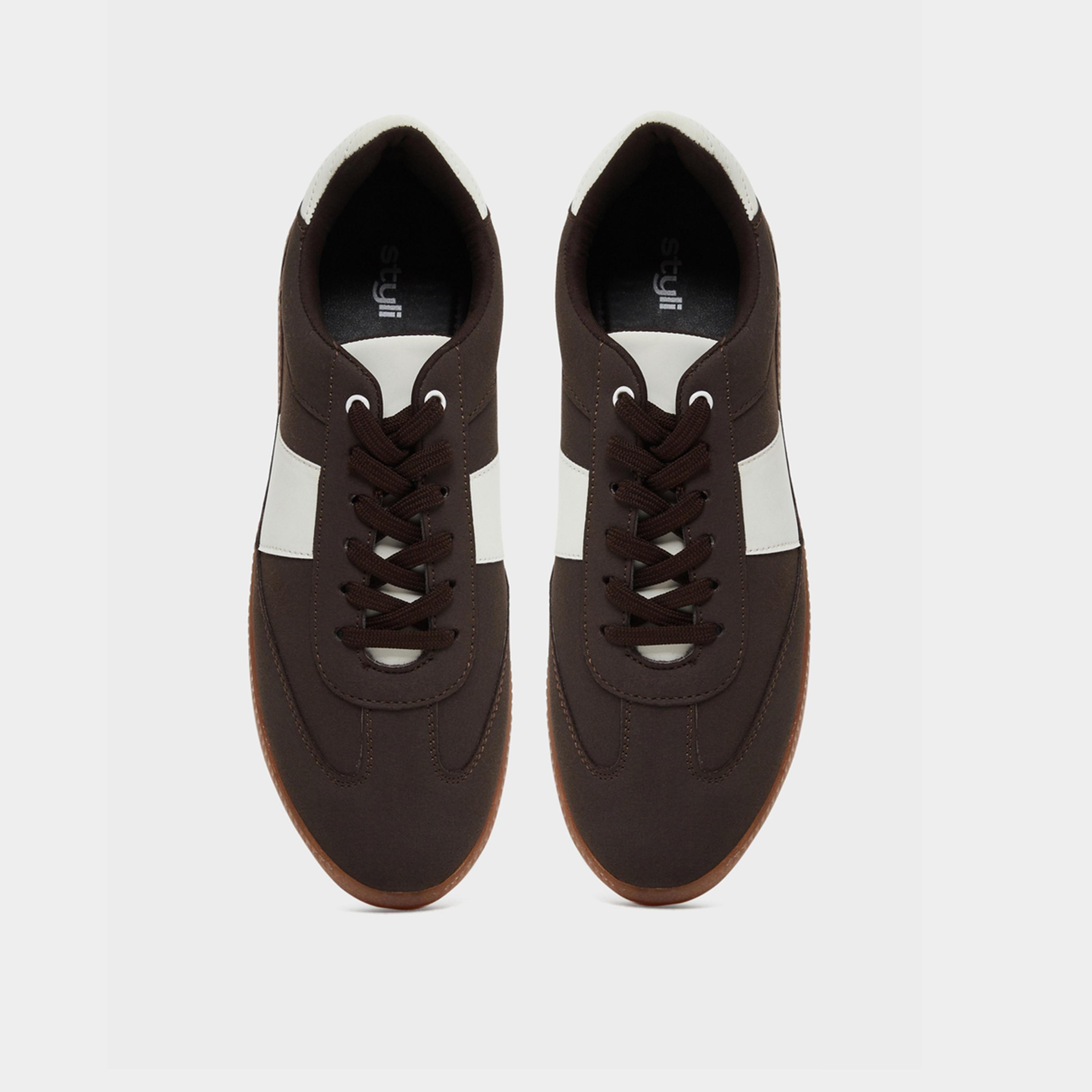Styli Men Color Block Suede Lace Up Sneakers-men-shoes-sneakers-image-5