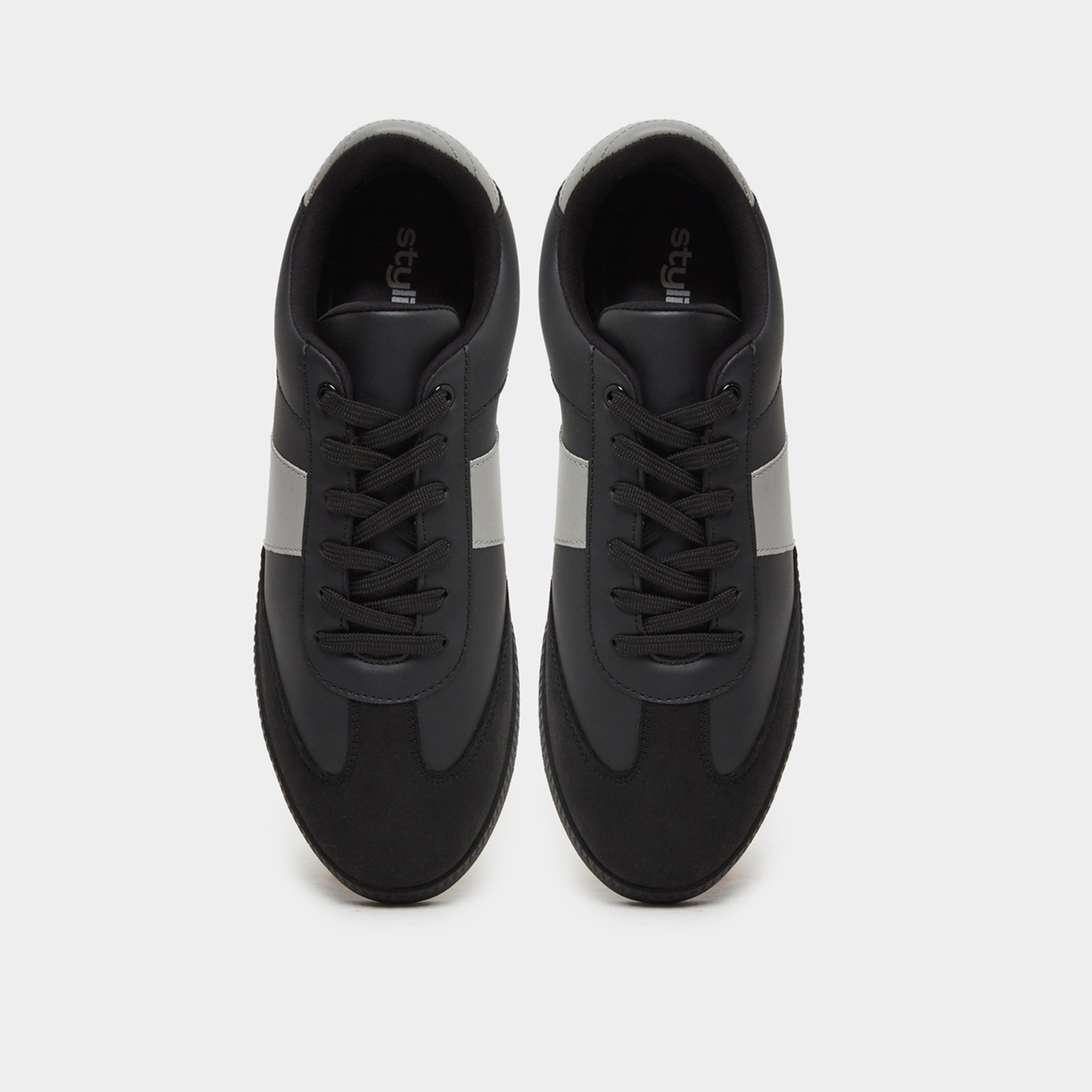 Styli Men Color Block Suede Lace Up Sneaker-men-shoes-sneakers-image-5