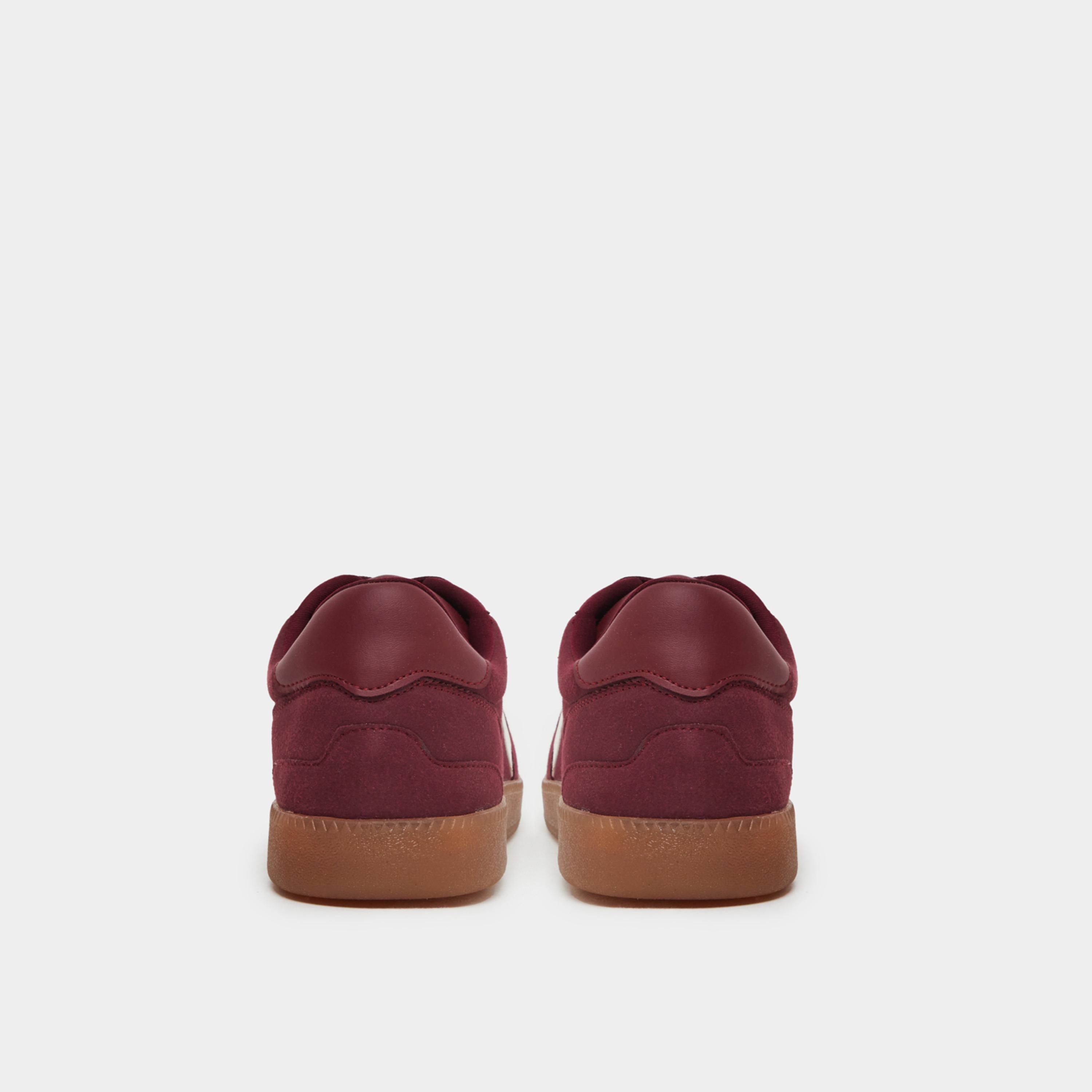 Styli Men Burgundy Suede Lace Up Sneakers-men-shoes-sneakers-image-4
